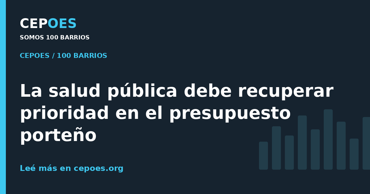 La salud pública debe recuperar prioridad en el presupuesto porteño