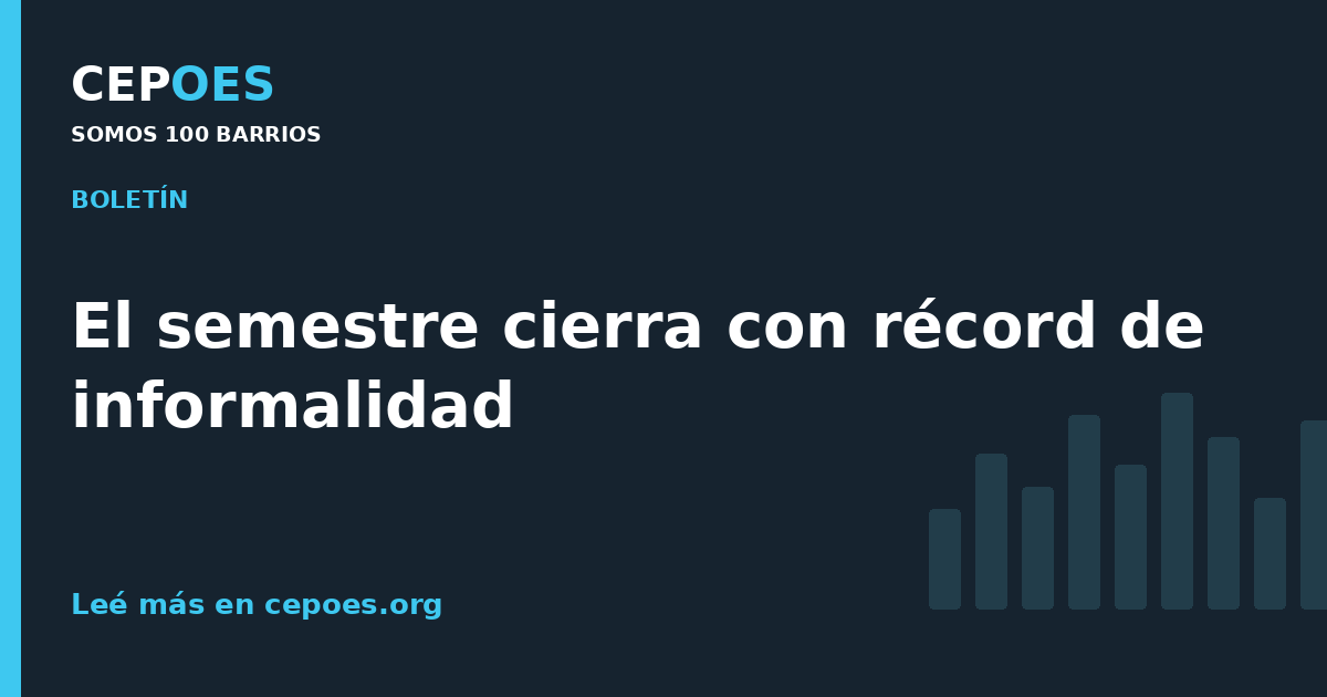 El semestre cierra con récord de informalidad