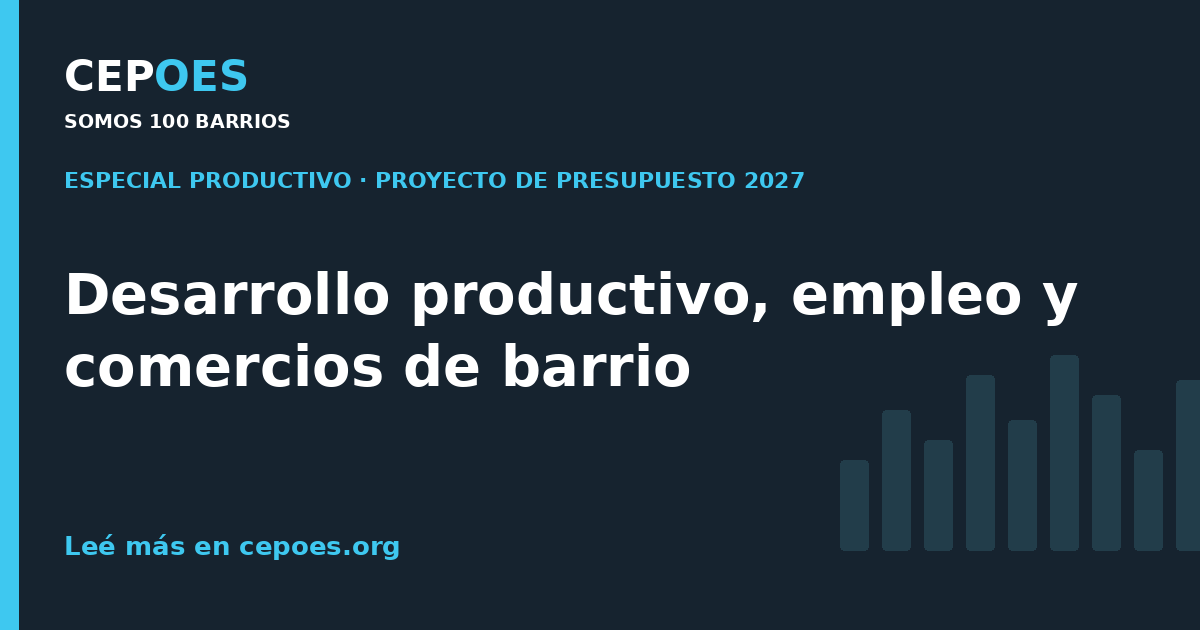 Desarrollo productivo, empleo y comercios de barrio