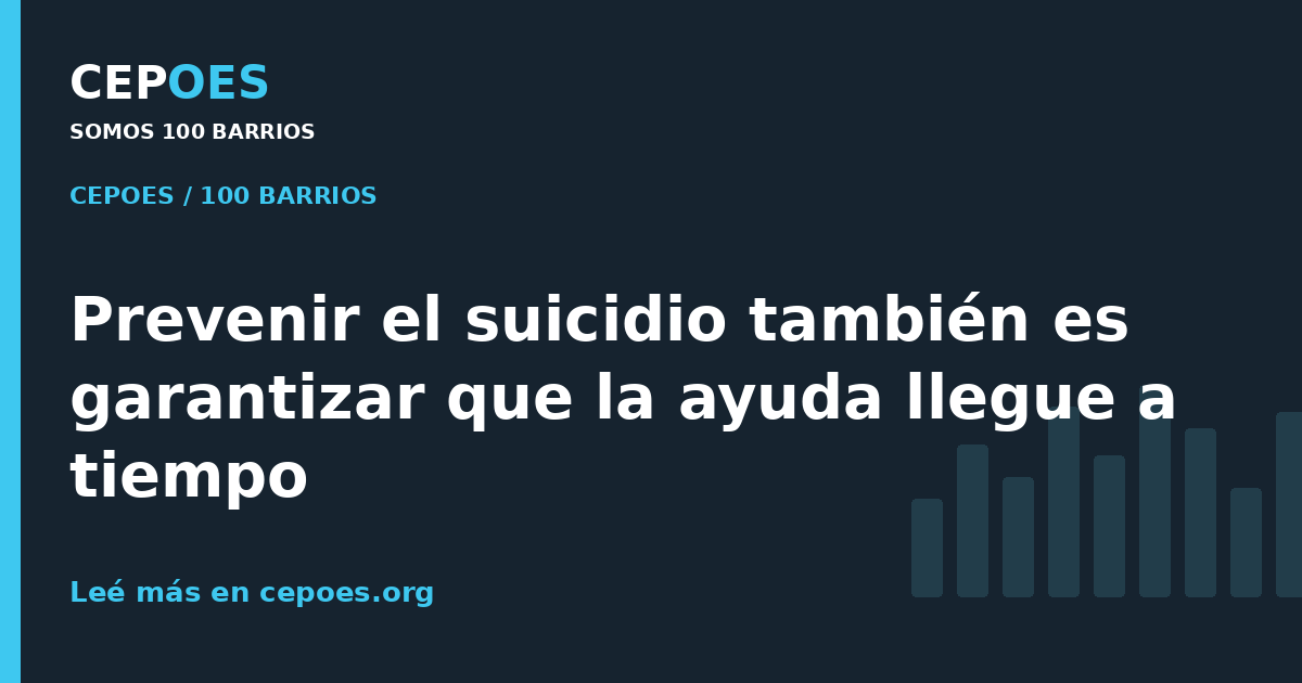 Prevenir el suicidio también es garantizar que la ayuda llegue a tiempo