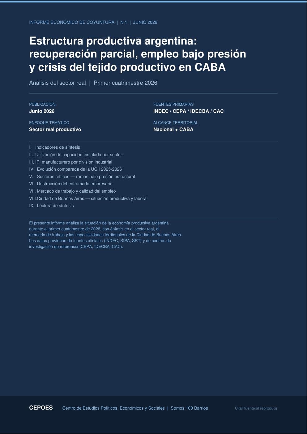 Tapa de Estructura productiva argentina: recuperación parcial, empleo bajo presión y crisis del tejido productivo en CABA